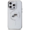 Karl Lagerfeld IML Metal Karl &amp; Choupette Head MagSafe Hülle für iPhone 14 Pro – weiß