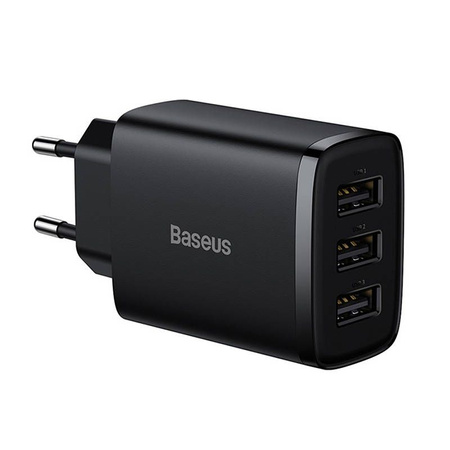 Baseus Compact charger 3x USB 17W black (CCXJ020101)