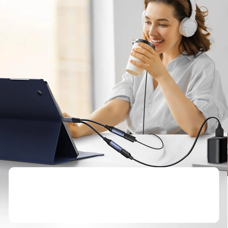 Joyroom SY-C03 USB-C to 2x USB-C 2in1 DAC adapter - black