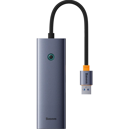 Hub USB-A 4w1 Baseus UltraJoy 3 x USB-A 3.0 + RJ45 - szary