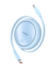Baseus Free2Draw Mini USB-C – USB-C 100 W 1 m einziehbares Kabel – blau