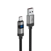 Kabel Acefast C15-04 USB-A - USB-C z wyświetlaczem 480Mb/s 66W 1.2m - czarny