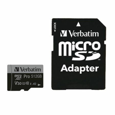 Verbatim Karta microSD 64GB + adapter Pro U3 czarny/black 47042