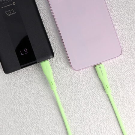 Kabel USB C do USB C Forcell F-Energy QC4.0 PD 5A 100W Silicone 1 m C347 zielony