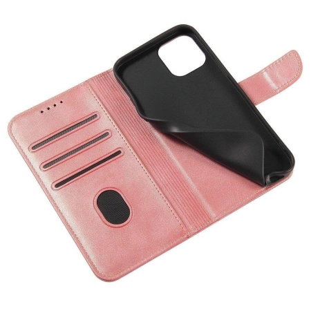 Magnet Case elegant case case cover with a flap and stand function Poco M4 Pro 5G pink