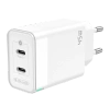 Wall Charger 45W PD GaN 2xUSB-C Jellico C106 white