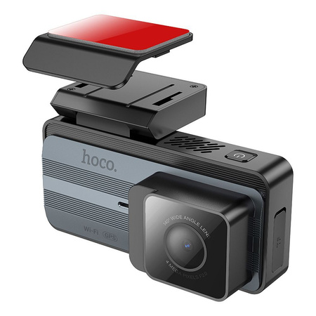 HOCO kamera samochodowa z wyświetlaczem 3,69" 2K GPS DV11 srebro szara