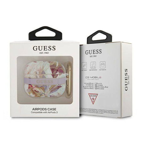 Case APPLE AIRPODS 3 Guess AirPods Flower Strap Collection (GUA3HHFLU) purple
