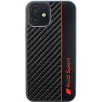 Audi Carbon Fiber Stripe iPhone 12/12 Pro 6,1" schwarz/schwarz Hardcase AUS-TPUPCIP12P-R8/D1-BK