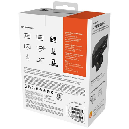 Kamera internetowa Creative 4K UHD       czarny