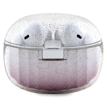 Słuchawki Bluetooth Guess Glitter Gradient TWS + stacja dokująca - różowe