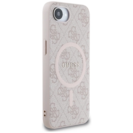 Etui Guess 4G Ring Classic Logo MagSafe na iPhone 16e - różowe
