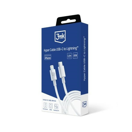 3MK KABEL HYPER USB-C/LIGHTNING 20W 1,2m biały