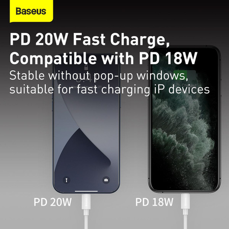 Baseus 2x kabel USB Typ C - Lightning szybkie ładowanie Power Delivery 20 W 1,5 m biały (TZCATLZJ-02)