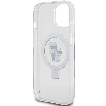 Original Case IPHONE 13 / 14 / 15 Karl Lagerfeld Hardcase Ring Stand Karl&Choupettte MagSafe white