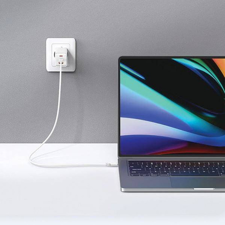 Ładowarka Sieciowa USAMS 2xUSB-C+1xUSB 65W (only head) GaN PD3.0 +QC3.0 Fast Charging biały/white Sandru Series CC180TC02 (US-CC180)