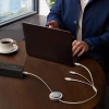 Baseus Free2Draw CB000084 einziehbares USB-C – Lightning /USB-C/Micro-USB-Kabel 100 W 1,1 m – Weiß