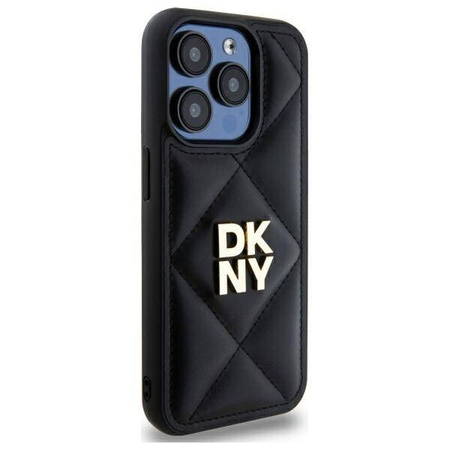 Original Handyhülle IPHONE 15 PRO MAX DKNY Quilted Stack Logo (DKHCP15XPQDSLK) schwarz