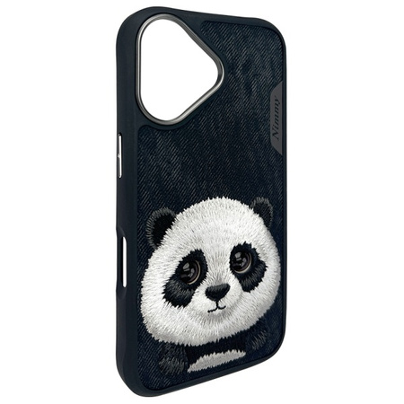 Nimmy etui iPhone 16 6.1" czarny/black    Big Eyed Pet 2.0 Panda