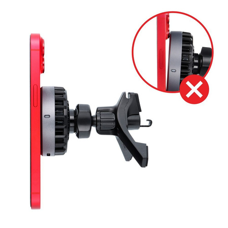 FORCELL F-GRIP Cool Mag uchwyt samochodowy magnetyczny do szyby / kratki z technologią chłodzenia Cold Protect i ładowaniem indukcyjnym kompatybilny z MagSafe Qi2 15W czarny