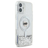 Original Case IPHONE 16 Karl Lagerfeld Hardcase Liquid Glitter Karl Head MagSafe (KLHMP16SLGKISGH) transparent