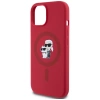Karl Lagerfeld Silicone Karl&amp;Choupette Heads Ring MagSafe iPhone 15 Case - Red