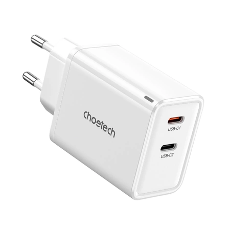 Choetech PD6013 2x USB-C PD 65W GaN Wandladegerät – Weiß