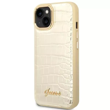 Original Handyhülle IPHONE 14 PLUS Guess Croco Collection gold
