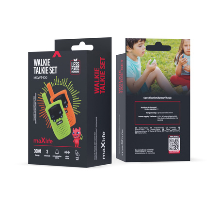 Maxlife zestaw krótkofalówek MXWT-100 pomarańczowo - zielony