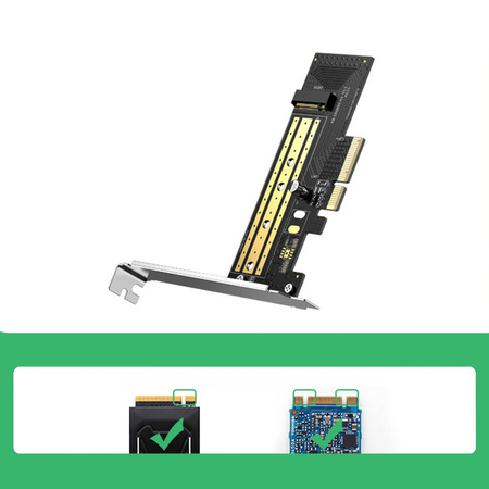 Ugreen karta rozszerzeń adapter PCIe 3.0 x4 do dysku M.2 NVMe czarna (CM302)