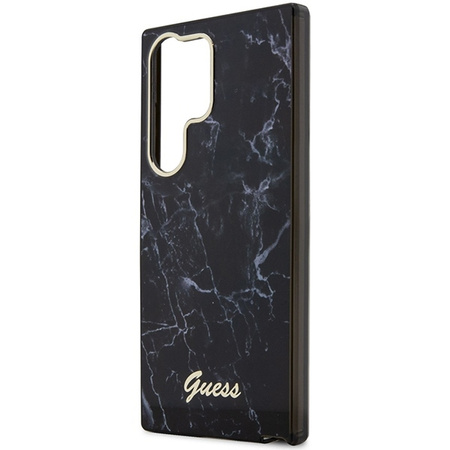 Guess GUHCS23LPCUMAK S23 Ultra S918 schwarz/schwarzes Hardcase Marble