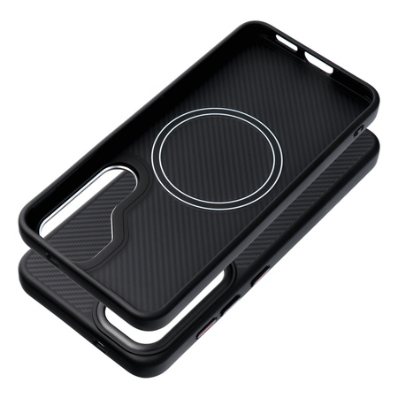 Carbon Elite Mag Cover kompatybilny z MagSafe pasuje do SAMSUNG S25 czarny