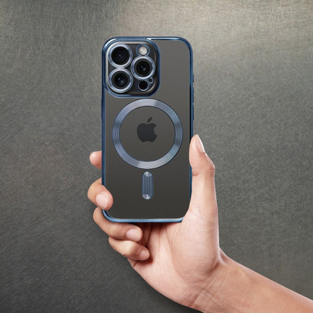 Futerał Electro Mag Cover kompatybilny z MagSafe do IPHONE 15 PRO tytanowy niebieski