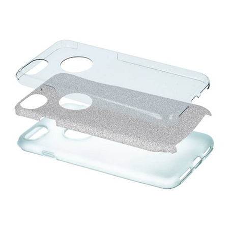 Nakładka Glitter 3in1 do Xiaomi Redmi Note 10 4G / 10S srebrna