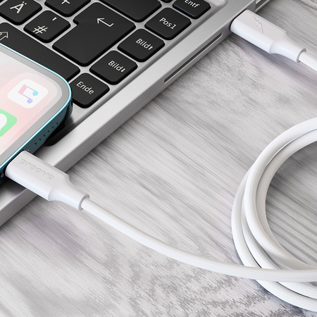 Proove kabel Striped Silicone Type-C do Lightning (1m) biały