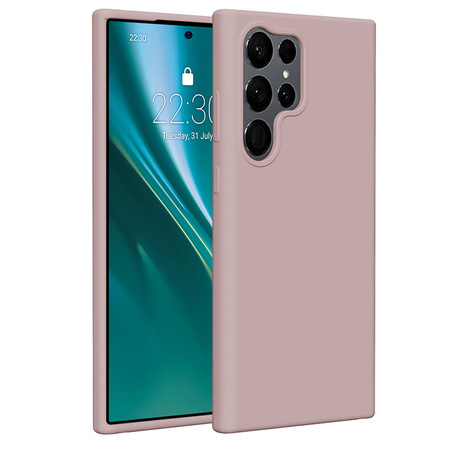 Nakładka Etteri Silicone Case do Samsung Galaxy S23 Ultra jasnoróżowa