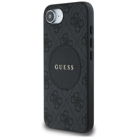 Guess 4G Circle Classic Logo MagSafe iPhone 16e Hülle - Schwarz