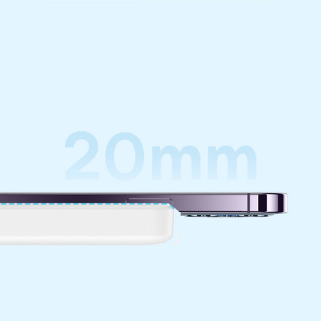 Baseus Magnetic Mini Power Bank mit MagSafe 15W / PD Quick Charge QC 20W 10000mAh Weiß (Overseas Edition) + USB-C-Kabel der Xiaobai-Serie - USB-C 60W 3A 0,5m Weiß