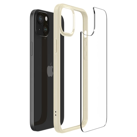 Etui Spigen Crystal Hybrid na iPhone 15 Plus - przezroczysto-beżowe