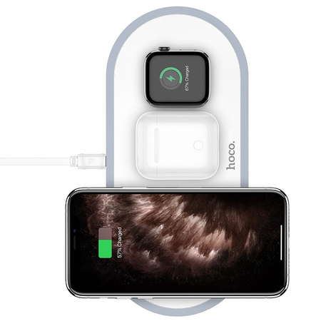 HOCO ładowarka indukcyjna Qi 3w1 ( telefon + zegarek + airpods ) 2A 10W CW24 biała