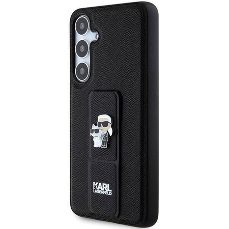 Oryginalne Etui KARL LAGERFELD hardcase Gripstand Saffiano Karl&Choupette Pins KLHCS24SGSAKCPK do Samsung Galaxy S24 czarny