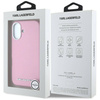 Oryginalne Etui IPHONE 16 Karl Lagerfeld Saffiano Full Wrapped Elongated Metal Logo MagSafe różowe