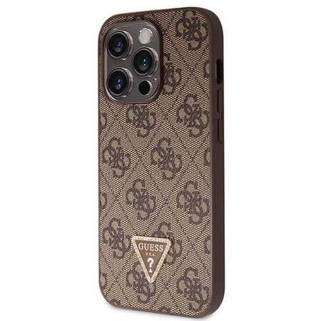 Oryginalne Etui IPHONE 14 PRO Guess Hardcase Crossbody 4G Metal Logo (GUHCP14LP4TDSCPW) brązowe