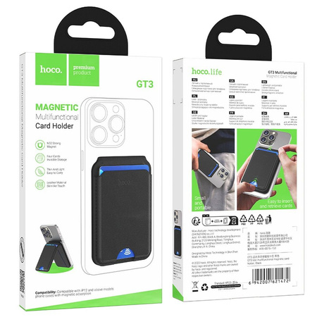 HOCO portfel magnetyczny na karty kompatybilny z MagSafe GT3 czarny