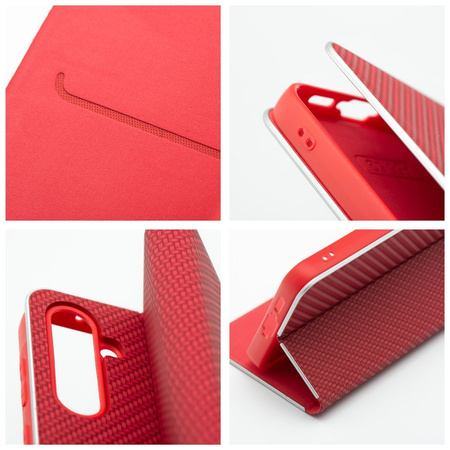 Kabura LUNA Book Carbon do XIAOMI Redmi 13C / POCO C65 czerwony