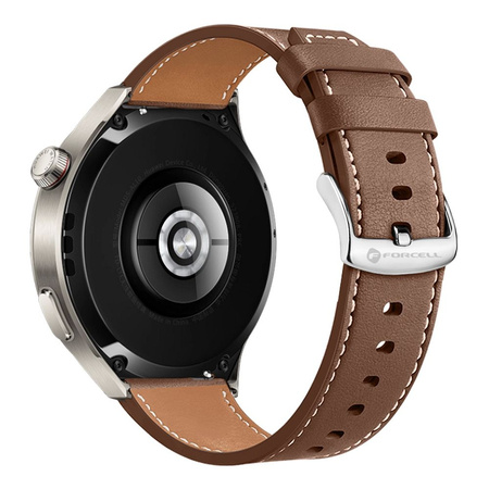 Pasek do Samsung Galaxy Watch Forcell F-Design FS21 skóra ekologiczna 22 mm brązowy