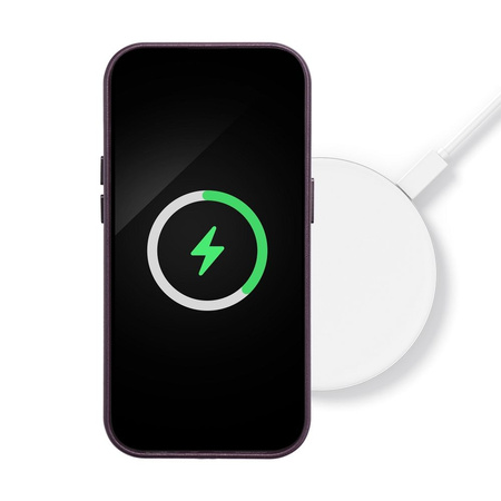 Leather Mag Cover kompatybilne z MagSafe do IPHONE 15 PRO ciemny fioletowy