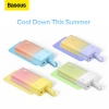 Powerbank Baseus Popsicle 5200mAh 20W z wbudowanym kablem Lightning (+ biały kabel Baseus Simple USB-C - USB-C 60W/20V/3A/30cm) - niebiesko-pomarańczowy