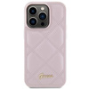 Etui Guess Quilted Metal Logo na iPhone 15 Pro - różowe