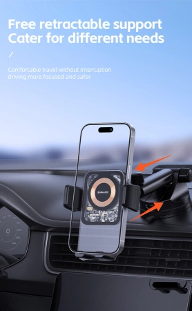 JELLICO car holder with wireless charging W15 15W Black